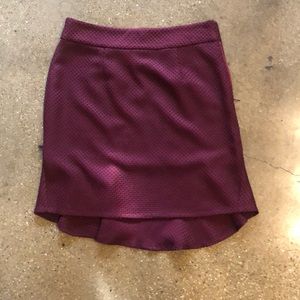 Burgundy high/low skirt